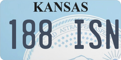 KS license plate 188ISN