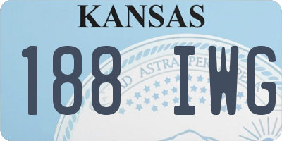 KS license plate 188IWG