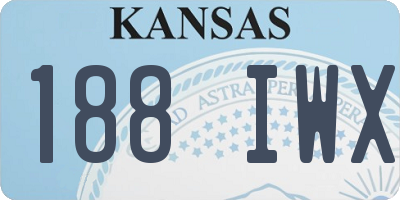 KS license plate 188IWX