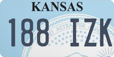 KS license plate 188IZK