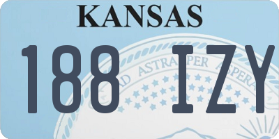 KS license plate 188IZY