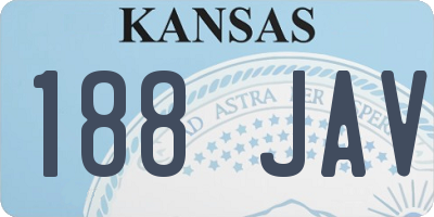 KS license plate 188JAV