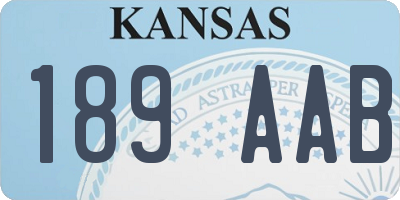 KS license plate 189AAB