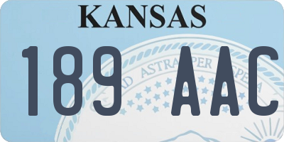 KS license plate 189AAC