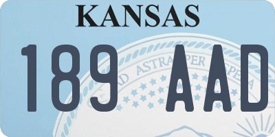 KS license plate 189AAD