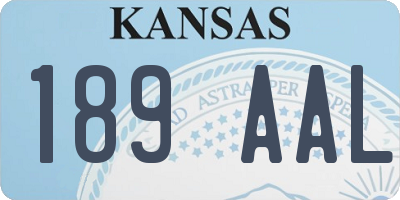 KS license plate 189AAL