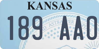 KS license plate 189AAO