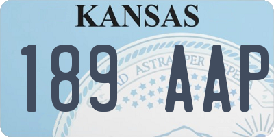 KS license plate 189AAP