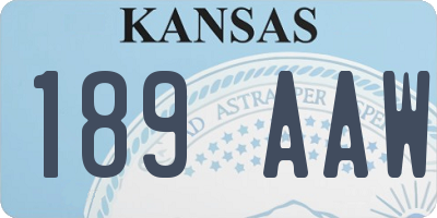 KS license plate 189AAW