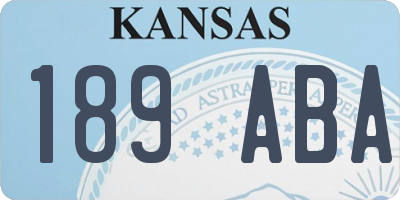 KS license plate 189ABA