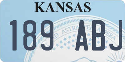 KS license plate 189ABJ