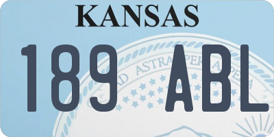 KS license plate 189ABL