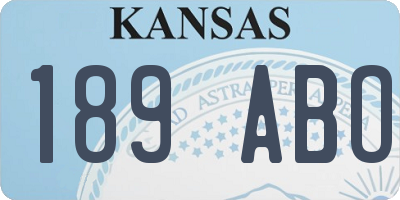 KS license plate 189ABO
