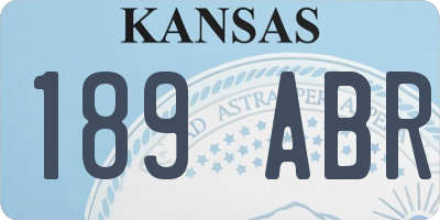 KS license plate 189ABR