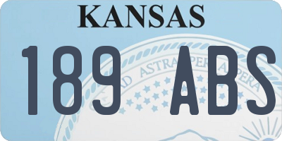 KS license plate 189ABS