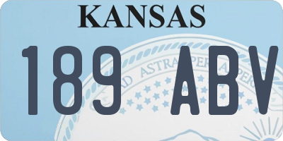 KS license plate 189ABV