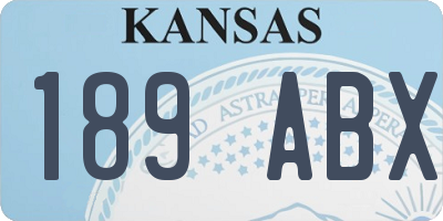 KS license plate 189ABX