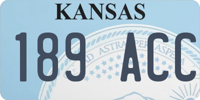 KS license plate 189ACC
