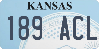 KS license plate 189ACL