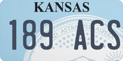 KS license plate 189ACS