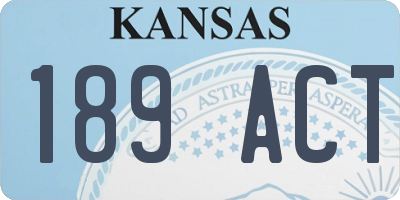 KS license plate 189ACT
