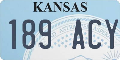 KS license plate 189ACY