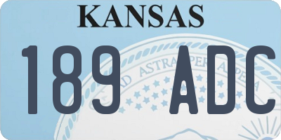 KS license plate 189ADC