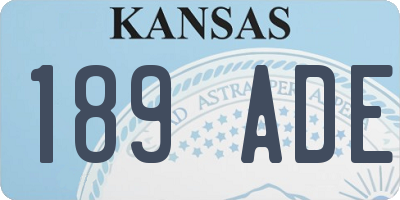 KS license plate 189ADE