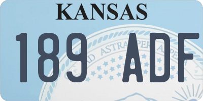 KS license plate 189ADF