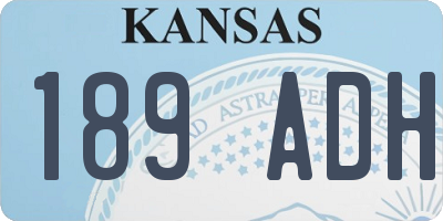 KS license plate 189ADH