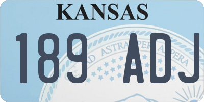 KS license plate 189ADJ