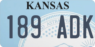 KS license plate 189ADK