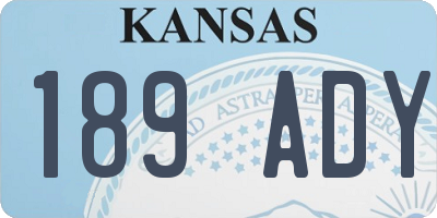 KS license plate 189ADY