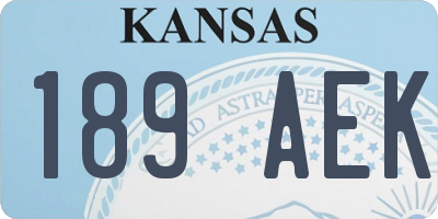 KS license plate 189AEK