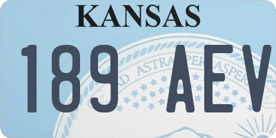 KS license plate 189AEV