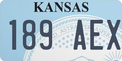 KS license plate 189AEX