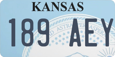 KS license plate 189AEY