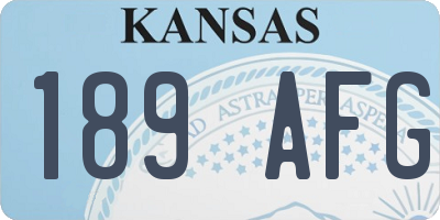 KS license plate 189AFG