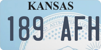 KS license plate 189AFH