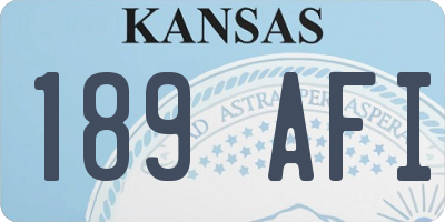 KS license plate 189AFI