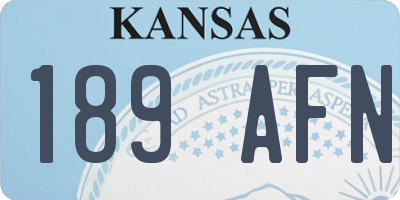 KS license plate 189AFN