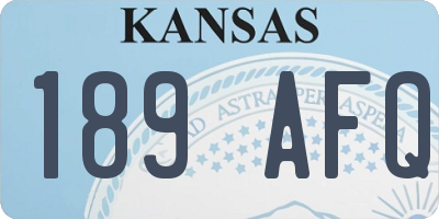 KS license plate 189AFQ