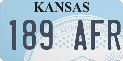 KS license plate 189AFR
