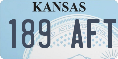 KS license plate 189AFT