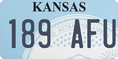 KS license plate 189AFU