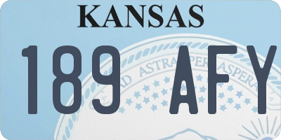 KS license plate 189AFY