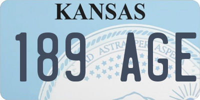 KS license plate 189AGE