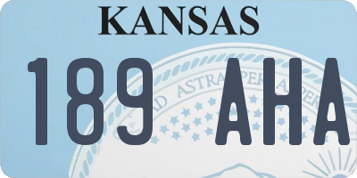 KS license plate 189AHA