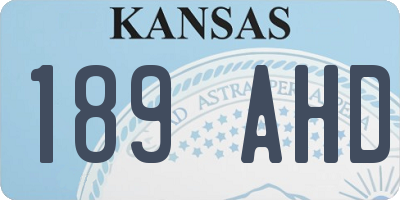 KS license plate 189AHD