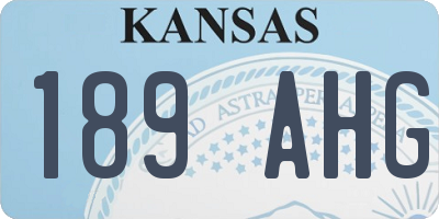 KS license plate 189AHG